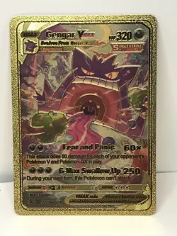 Gengar Vmax Gold Foil Fan Art Vinyl Collector Pokemon Card 271/264 - Image 1