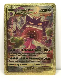 Gengar VMAX-Custom Metallic Textured Foil Pokemon Cards - Image 1