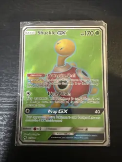Shuckle GX 195/214 2018 Pokemon Lost Thunder Full Art Ultra Rare Holo LP Card - Image 1