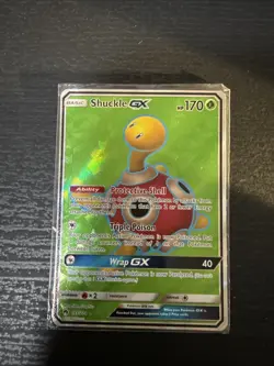 Shuckle GX 195/214 2018 Pokemon Lost Thunder Full Art Ultra Rare Holo LP Card - Image 3