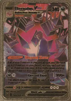 Eternatus VMAX Metal Gold Foil Pokemon Card Fan Art Display Card HP340 - Image 1