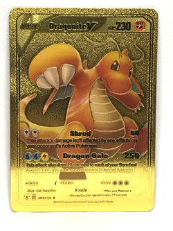 Dragonite V Gold Foil Fan Art Textured Collector Pokemon Card HP230 Dragon Gale - Image 1