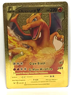 1 Basic Charizard V Pokemon Gold Foil Card - D 138-202 TCG Deck Gold Foil - Image 1