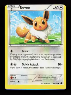 Eevee 89/116 Common Miscut Plasma Freeze Pokemon Card - Image 1