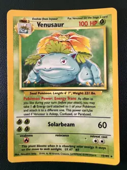 Pokemon TCG Venusaur Base Set Holo Rare Card 15/102 - Image 1