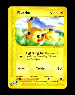 2002 Pokemon PIKACHU Expedition INK ERROR e-Reader Edition Misprint Card 124/165 - Image 1