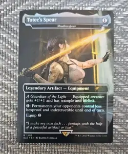 MTG Foil Borderless Totec's Spear Shadowspear SLD X Tomb Raider - Image 1