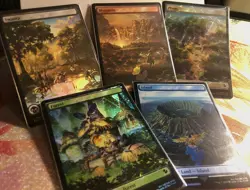 Magic The Gathering-Final Fantasy Chocobo Track Stamped Foil Lands Set Of 5 NM✨ - Image 1
