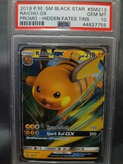 Pokemon TCG Black Star Promo Raichu GX Holo Full Art Ultra Rare SM213 Psa 10 - Image 1