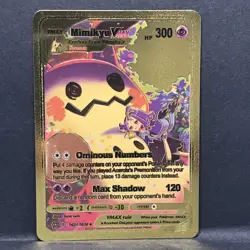 Mimikyu VMAX Gold Toned Foil Pokemon Card Fan Art Display Card HP300 - Image 1