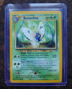 Butterfree 19/75, Non Holo Rare, Neo Discovery, Unlimited Pokemon Card + 2 Cards - Image 2