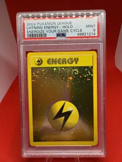 Lightning Energy - Energize Your Game Cycle HOLO PSA MINT 9 W/Swirl 🌀 Pokemon - Image 1