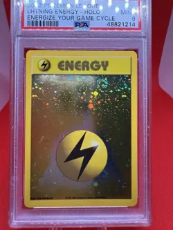 Lightning Energy - Energize Your Game Cycle HOLO PSA MINT 9 W/Swirl 🌀 Pokemon - Image 3