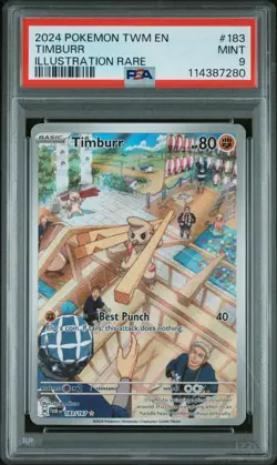2024 POKEMON TWM EN #183 TIMBURR ILLUSTRATION RARE PSA 9 TWILIGHT MASQUERADE - Image 1