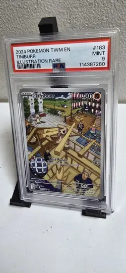2024 POKEMON TWM EN #183 TIMBURR ILLUSTRATION RARE PSA 9 TWILIGHT MASQUERADE - Image 3