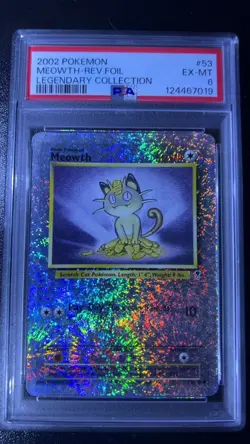 2002 POKEMON LEGENDARY COLLECTION #53 MEOWTH-REVERSE FOIL PSA 6 - Image 1