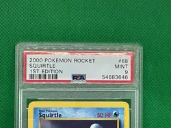 Pokemon 2000 Squirtle #68 Team Rocket 1st Edition Mint PSA 9 - Image 3