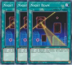 Yugioh - Night Beam x 3 - 1st Edition NM - Free Holographic Card - Image 1