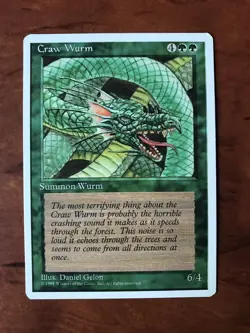 Craw Wurm MTG Magic the Gathering Card NM Near Mint Fourth 4th Edition - Image 1