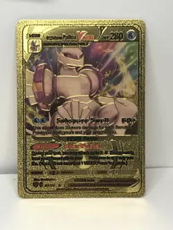 Palkia VStar Metal Gold Shiny Card- Gold Foil Pokemon Card Fan Art Display - Image 1