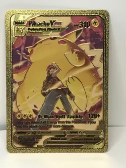 Pikachu VMAX-Custom Metallic Textured Foil Pokemon Cards - Image 1