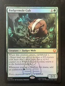 Magic the Gathering: Badgermole Cub Mythic 167 FOIL Avatar the Last Airbender NM - Image 1