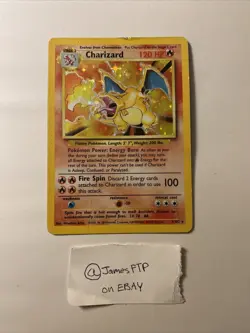 Pokemon TCG Charizard Base Set 4/102 Holo Unlimited Holo Rare DAMAGED! - Image 1