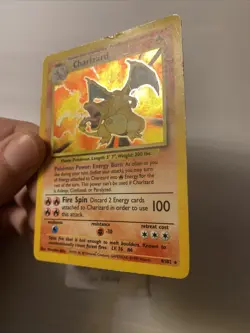 Pokemon TCG Charizard Base Set 4/102 Holo Unlimited Holo Rare DAMAGED! - Image 3