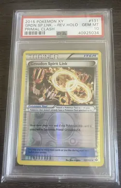 2015 Pokemon XY Primal Clash #131 Groudon Spirit Link PSA 10 GEM MINT Pop 1 - Image 1