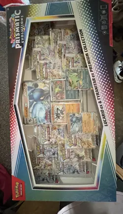 SEALED Pokemon Prismatic Evolutions Lucario Ex & Tyranitar Ex Premium Collection - Image 4