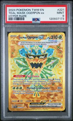 2024 POKEMON TWM EN-TWILIGHT MASQUERADE HYPER RARE TEAL MASK OGERPON EX PSA 9 - Image 1