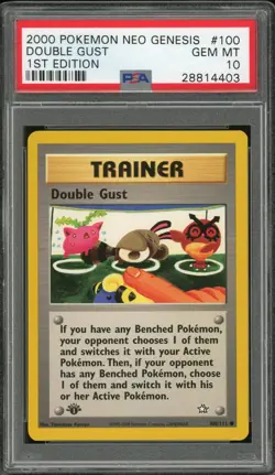 2000 Pokemon Neo Genesis 1st Edition #100 Double Gust PSA 10 Gem Mint - Image 1