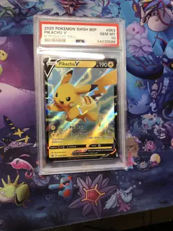 2020 Pokemon SWSH BSP Pikachu V, V Powers Tin Promo #063 PSA 10 - Image 1