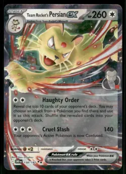 Team Rocket's Persian ex - 150/182 Double Rare Holo NM Pokemon SV10: Destined Ri - Image 1