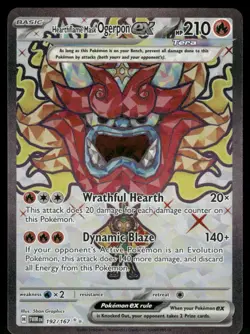 Hearthflame Mask Ogerpon ex 192/167 Ultra Rare Holo NM Pokemon SV06: Twilight Ma - Image 1