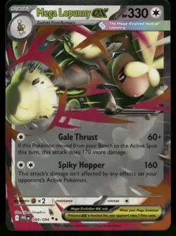 Mega Lopunny ex - 084/094 Double Rare Holo NM Pokemon ME02: Phantasmal Flames - Image 1