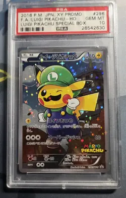 2016 Pokemon Japanese Promo Poncho Full-Art Luigi Pikachu 296/XY-P - PSA 10 - Image 2