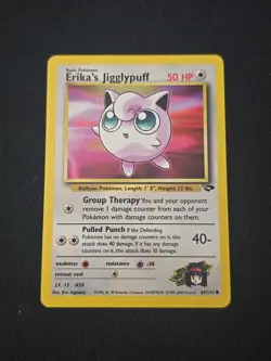 Erika's Jigglypuff 69/132 Gym Challenge Regular WOTC Vintage 2000 Pokemon TCG LP - Image 1