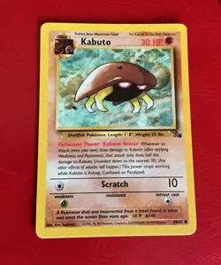 KABUTO Pokemon 1999 First Edition Fossil #50/62 NEAR MINT CONDITION - Image 1