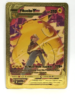 Pikachu Vmax GOLD Foil Fan Art Textured Collector Pokemon Card TG17/TG30 - Image 1