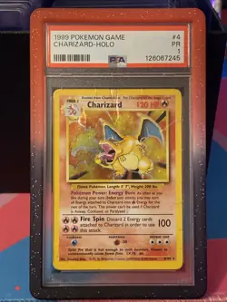 1999 Pokemon Game Charizard Base Set Holo 4/102 PSA PR 1 Includes Graded Guard - Image 1