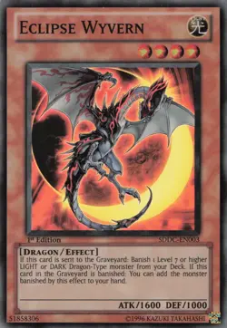 Yugioh Eclipse Wyvern SDDC-EN003 Super Rare 1st Edition NM - Image 1