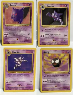 1999 Pokemon Vintage WOTC Fossil/Base Set Gengar Hypno Lot Cards NM-LP - Image 1