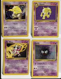 1999 Pokemon Vintage WOTC Fossil/Base Set Gengar Hypno Lot Cards NM-LP - Image 2