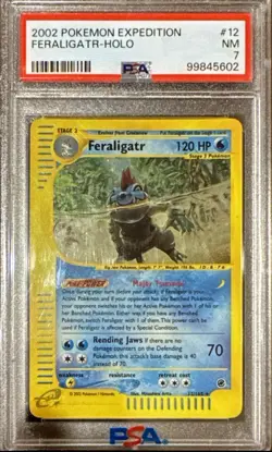 2002 Pokemon Expedition #12 Feraligatr Holo PSA 7 NM - Image 1