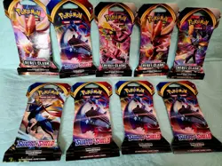 9 Pokemon Booster Packs Lot Sword Shield Rebel Clash Sealed Blisters Unopened - Image 1