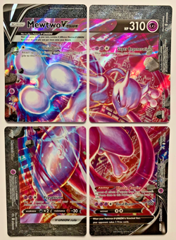 Pokemon, Mewtwo V-Union SWSH159-SWSH162 [Set of 4] Black Star Promo Set, NM - Image 1