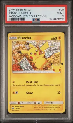 2021 POKEMON MCDONALD'S COLL #25 PIKACHU-HOLO PSA 9 - Image 1
