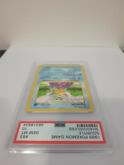 1999 Pokemon Base Set Shadowless SQUIRTLE #63/102 PSA 10 GEM MINT - Image 3