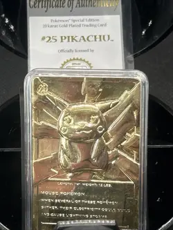 1999 Burger King Pikachu Gold Plated Trading Card 23K Limited Edition - Image 2